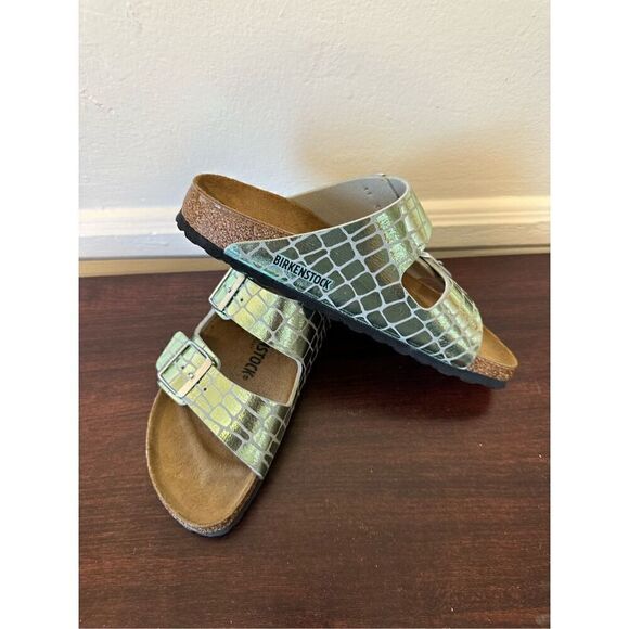 BIRKENSTOCK Arizona MF Gator Gleam Mineral sandals size EU40, US9 - Picture 11 of 16
